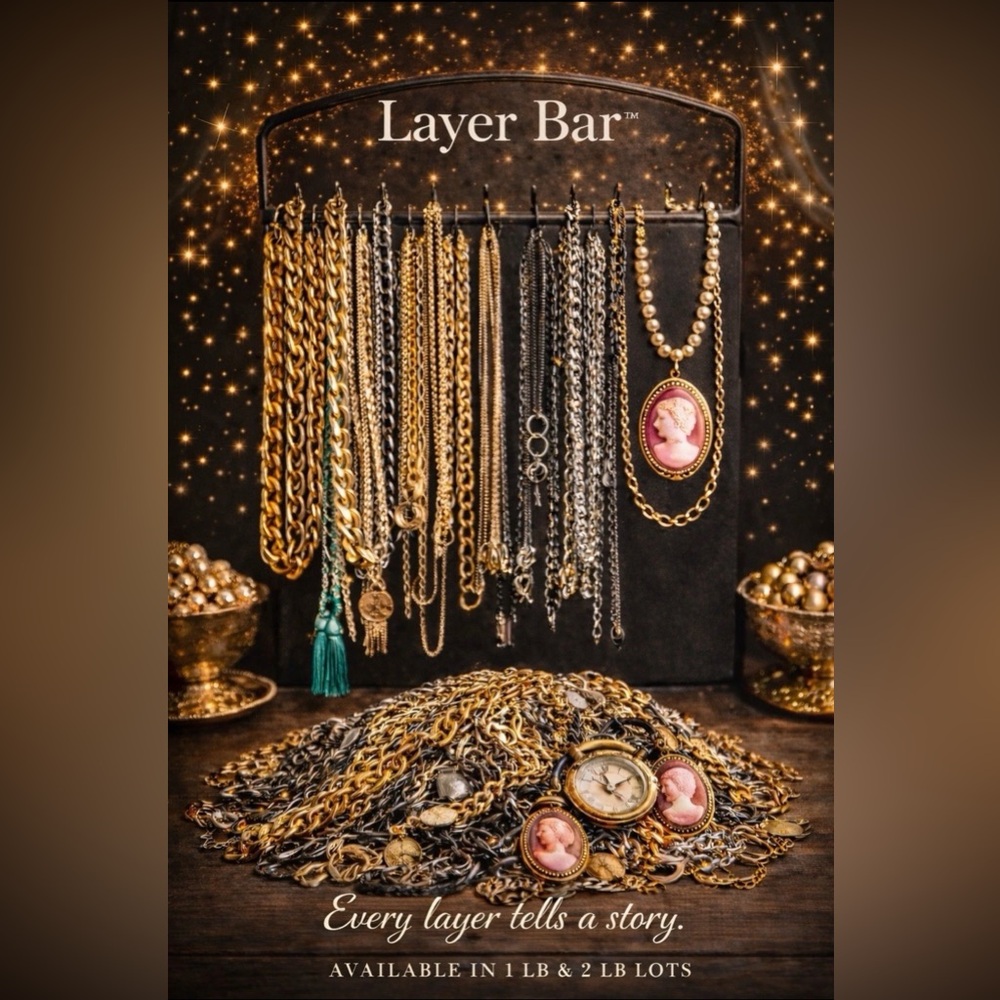 Layer Bar™ 1 LB Necklace Chains Discovery Lot Mixed Gold Silver Reseller